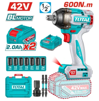 TOTAL  LLAVE DE IMPACTO TIWLI42602 42V  60K  2BAT World Shop