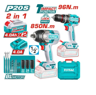 TOTAL COMBO TALADRO + LLAVE DE IMPACTO  TOSLI250586 World Shop