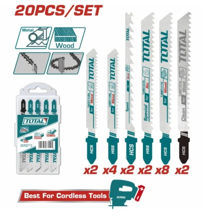 TOTAL  LAMINA DE  SIERRA  PARA MADERA Y METAL 20PCS   TAC2001  World Shop