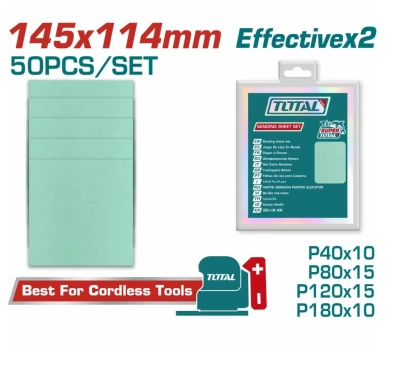 TOTAL  SET DE LIJADORA 145X114MM  50PCS   TAC145115 World Shop