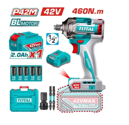 TOTAL  COMBO LLAVE DE IMPACTO 42V  TIWLI42461 World Shop