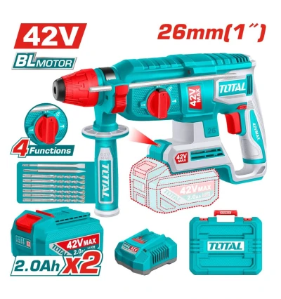 TOTAL  MARTILLO ROTATIVO  42V   TRHLI422682  2 BATERIAS  World Shop