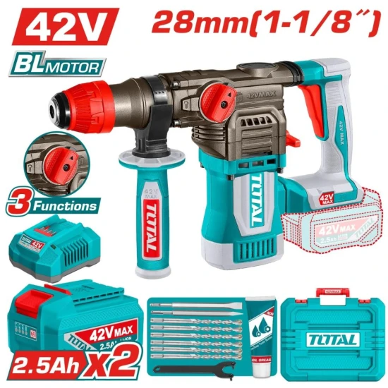 TOTAL  ROTOMARTILLO 42V MOTOR SIN ESCOBILLAS   TRHLI422882 World Shop