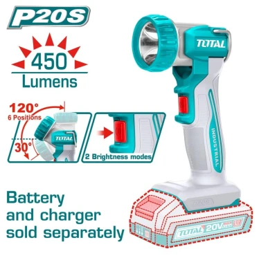 TOTAL LÁMPARA LINTERNA DE TRABAJO 20V 8W  TWLI2058 World Shop