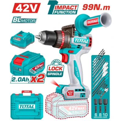 TOTAL TALADRO DE IMPACTO 42V MOTOR SIN ESCOBILLAS  TIDLI429982 World Shop