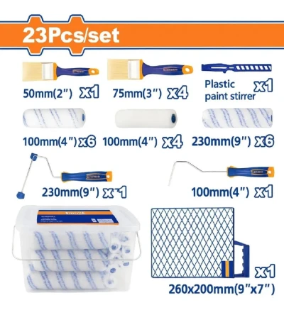 WADFOW JUEGO DE RODILLOS DE PINTURAS  23PCS   WCB3H23 World Shop