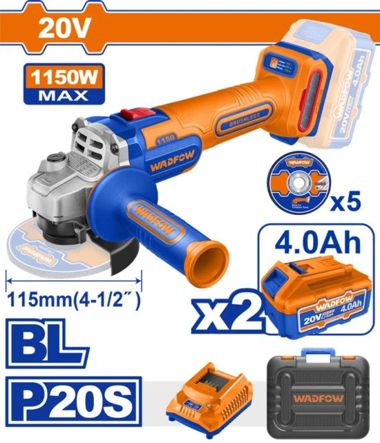 WADFOW  AMOLADORA ANGULAR  20V 1150W   WLAPB522 World Shop WADFOW  AMOLADORA ANGULAR  20V 1150W   WLAPB522 World Shop