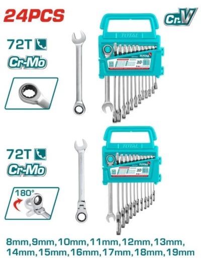 TOTAL JUEGO DE  LLAVES COMBINADAS 24PCS  THT103RK246 World Shop TOTAL JUEGO DE  LLAVES COMBINADAS 24PCS  THT103RK246 World Shop