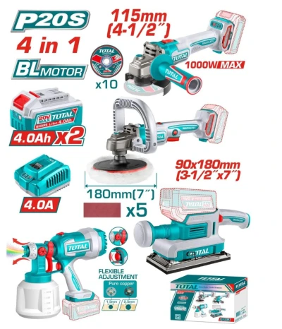 TOTAL COMBO 4PCS 20V  TOSLI250696 World Shop TOTAL COMBO 4PCS 20V  TOSLI250696 World Shop