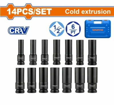 WADFOW DADOS DE IMPACTO 14PCS 1/2 CR-V WMS4D02  World Shop WADFOW DADOS DE IMPACTO 14PCS 1/2 CR-V WMS4D02  World Shop