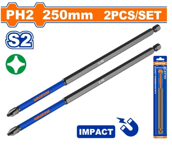WADFOW  PUNTAS DE DESTORNILLADOR DE IMPACTO 2PCS 250MM   WSV6K66 World Shop