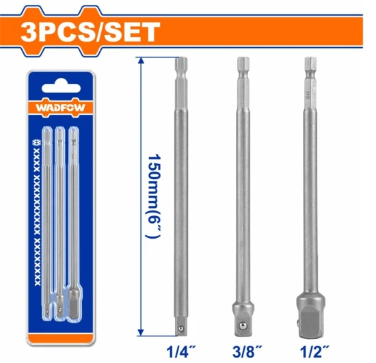 WADFOW ADAPTADORES PARA SOCKET HEXAGONALES 3PCS 50BV30 WSV4K03 World Shop