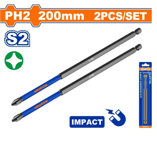 WADFOW  PUNTAS DE DESTORNILLADOR DE IMPACTO 2PCS 200MM  WSV5K65 World Shop