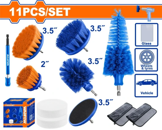 WADFOW SET CEPILLO DE LIMPIEZA PARA TALADRO 11PCS   WND5515 World Shop