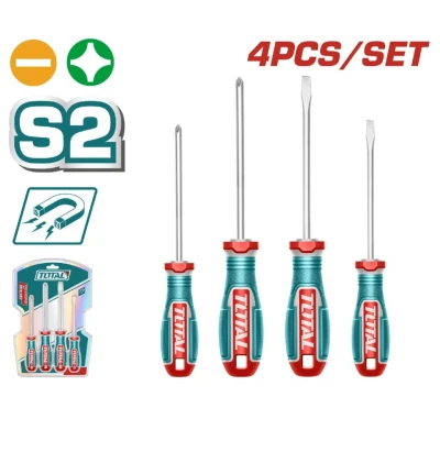 TOTAL JUEGO DE DESTORNILLADORES  4PCS TKSDS0426  World Shop