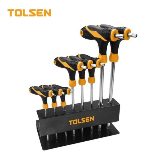 TOLSEN  JUEGO DE DESTORNILLADORES CON LLAVE MANGO T 8 PCS 20063 World Shop