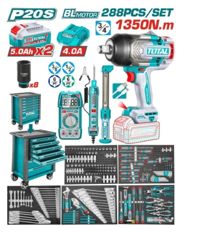 TOTAL JUEGO DE  HERRAMIENTAS 288PCS THPTCS82882  World Shop