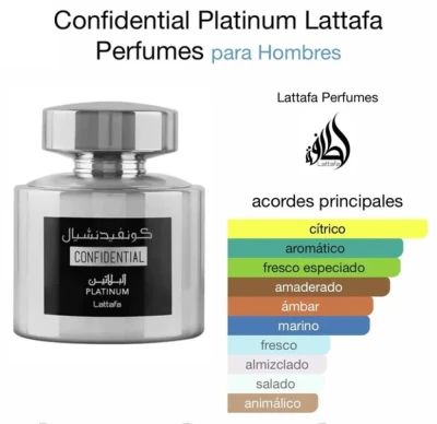 PERFUME  LATTAFA CONFIDENTAL SILVER EDP MASCULINO  100ML World Shop