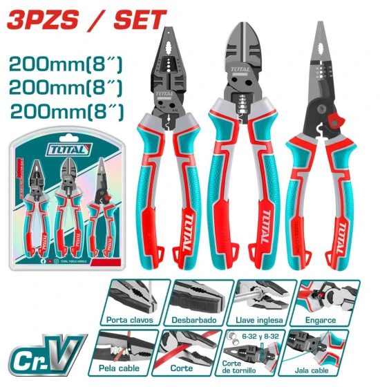 TOTAL JUEGO DE ALICATES MULTI FUNCIÓN 3PCS  THT2MK231 World Shop