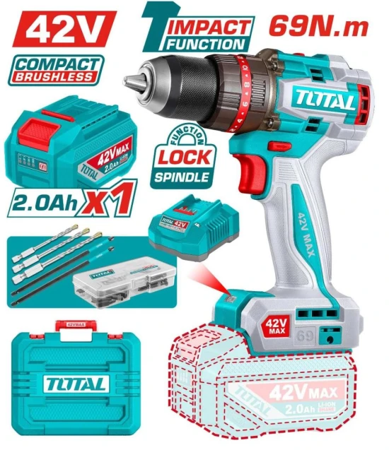 TOTAL TALADRO DE IMPACTO  42V 69NM UTIDLI426981 World Shop