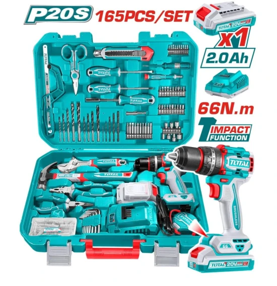 TOTAL  KIT DE HERRAMIENTAS 165PCS  UTHKTHP11652 World Shop