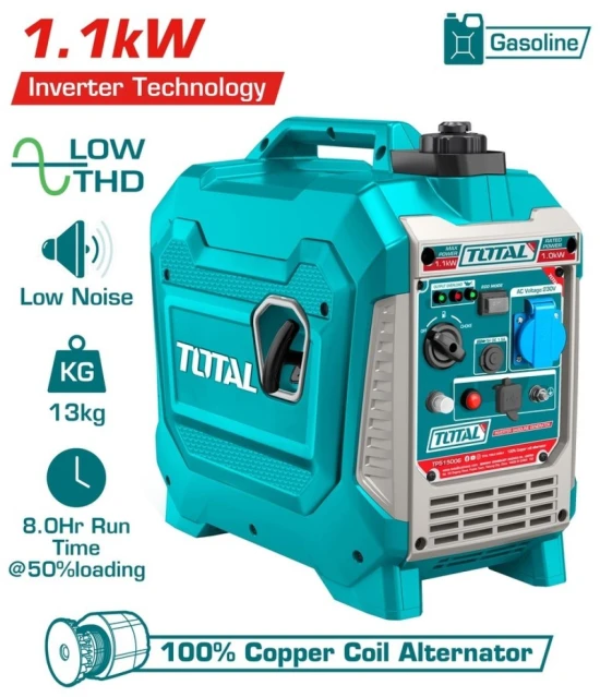 TOTAL GENERADOR A GASOLINA ULTRA SILENCIOSO 1.1KW  TP515006 World Shop