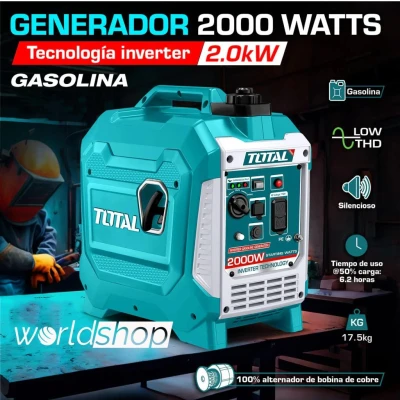 TOTAL GENERADOR A GASOLINA 2.0KW  TP523006 World Shop