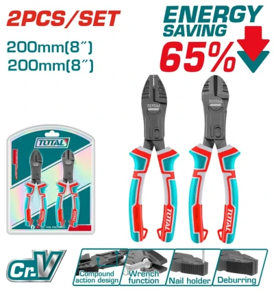 TOTAL  JUEGO DE ALICATES 2PCS DE ACCION COMPUESTA   THT2CK221S World Shop