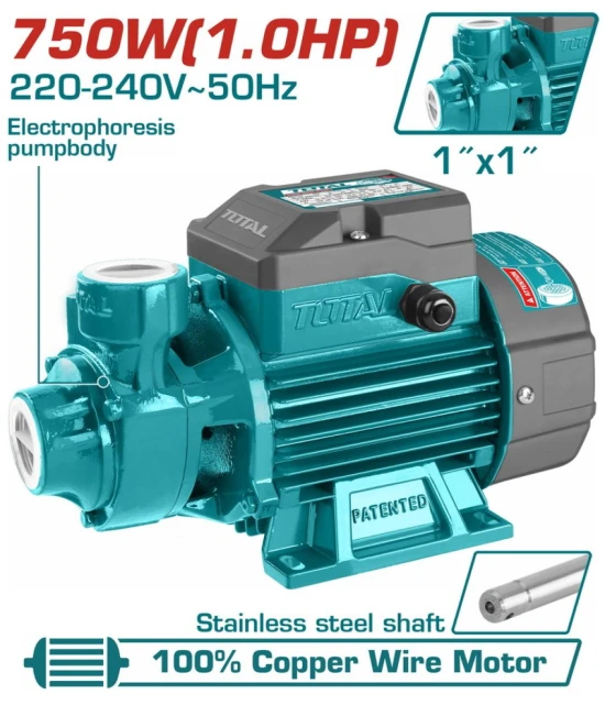 TOTAL BOMBA DE AGUA PERIFÉRICA 1,0HP 750W TWP17506 World Shop