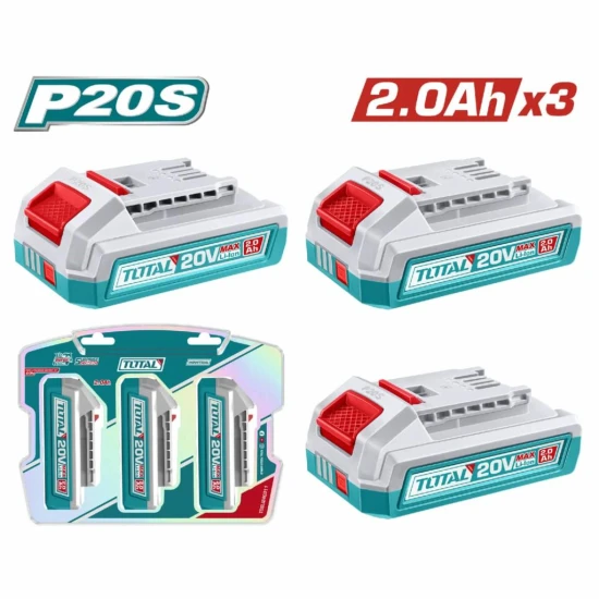 TOTAL  KIT DE BATERIAS  20V 2.0AH 3PCS  TOSLI240311 World Shop
