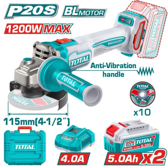 TOTAL AMOLADORA 20V 1200W  TAGLI2120252 World Shop