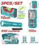 TOTAL COMBO 3PCS DETECTOR + NIVEL + LINTERNA  TOS251003 World Shop
