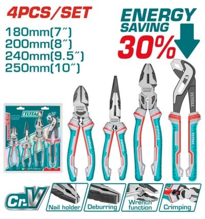 TOTAL  JUEGO DE ALICATE  4PCS THT2K0498 World Shop
