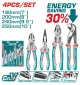 TOTAL  JUEGO DE ALICATE  4PCS THT2K0498 World Shop