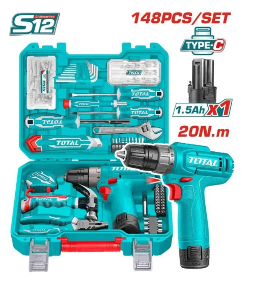 TOTAL JUEGO  DE HERRAMIENTAS 148PCS THKTHP41487  World Shop