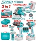 TOTAL  COMBO 3PCS  AMOLADORA + TALADRO + LLAVE DE IMPACTO  TCKLI20358 World Shop