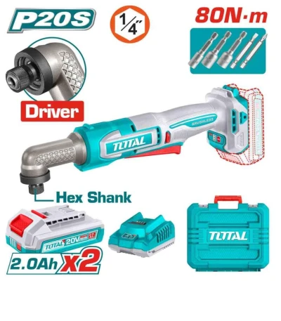 TOTAL  TALADRO ANGULAR  20V 80NM TAIRLI208      World Shop