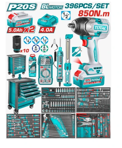 TOTAL JUEGO DE  HERRAMIENTAS 396PCS  THPTCS83962  World Shop