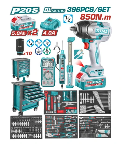 TOTAL JUEGO DE  HERRAMIENTAS 396PCS  THPTCS83962  World Shop