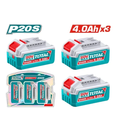 TOTAL SET DE  BATERIAS 3PCS  20V 4.0AH  TOSLI251296 World Shop