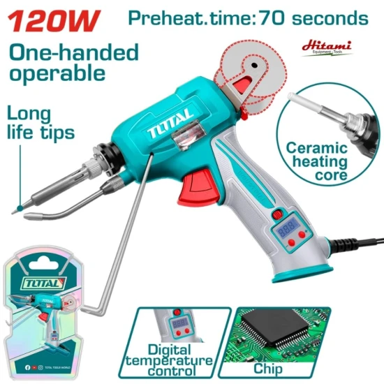 TOTAL SOLDADOR CON ALIMENTADOR DE HILO DE SOLDADURA 120W  TET360732 World Shop