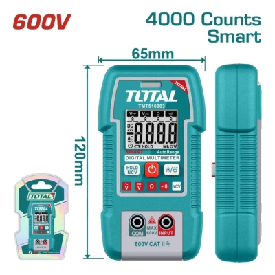 TOTAL MULTÍMETRO  DIGITAL 600V 4000 NCV  TMT516003 World Shop