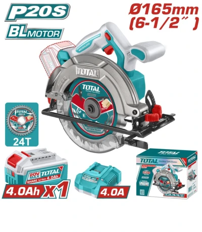 TOTAL  SIERRA CIRCULAR 20V MOTOR SIN ESCOBILLAS  TSLI16523 World Shop