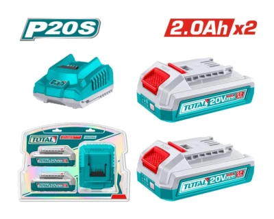TOTAL KIT DE BATERIAS 20V 2.0AH 3PCS TFBCPK2212  World Shop