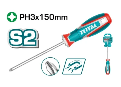 TOTAL DESTORNILLADOR PHILLIPS PUNTA MAGNÉTICA TSDPH3150 World Shop