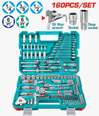 TOTAL  JUEGO DE HERRAMIENTAS COMBINADAS 160PCS  THKTHP61607  World Shop