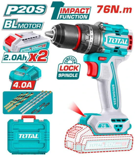 TOTAL TALADRO DE IMPACTO  20V 76NM  TIDLI207686   World Shop