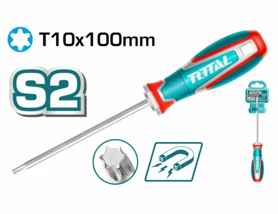 TOTAL DESTORNILLADOR PHILLIPS PUNTA MAGNÉTICA  T10 X 100MM  TSDT10100 World Shop