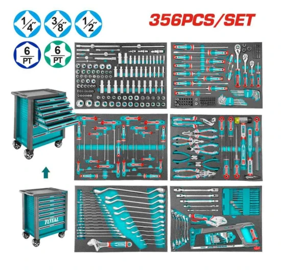TOTAL JUEGO DE CAJA DE HERRAMIENTAS 356PCS  THPTCS73561 World Shop