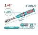 TOTAL LLAVE DINAMOMÉTRICA PREAJUSTABLE 5-25NM   THPTW1425N8 World Shop